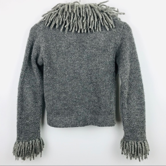 Free People shaggy gray wool cardigan sweater - Picture 2 of 7